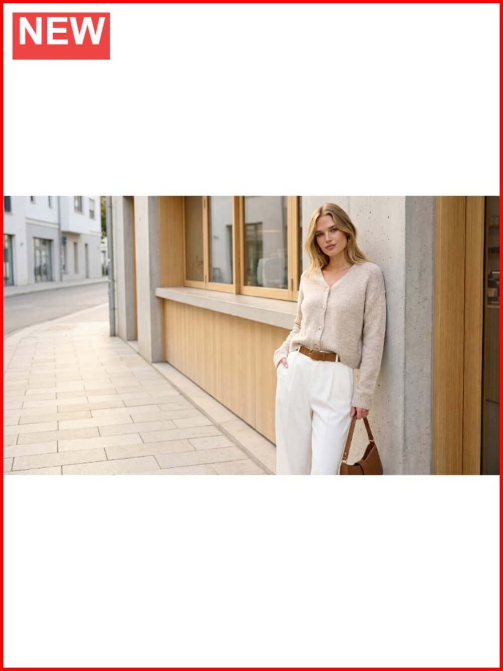 Oversized Crop Cardigan Chunky Knit Sweater Button Down Open Front V Neck - Picture 6 of 6